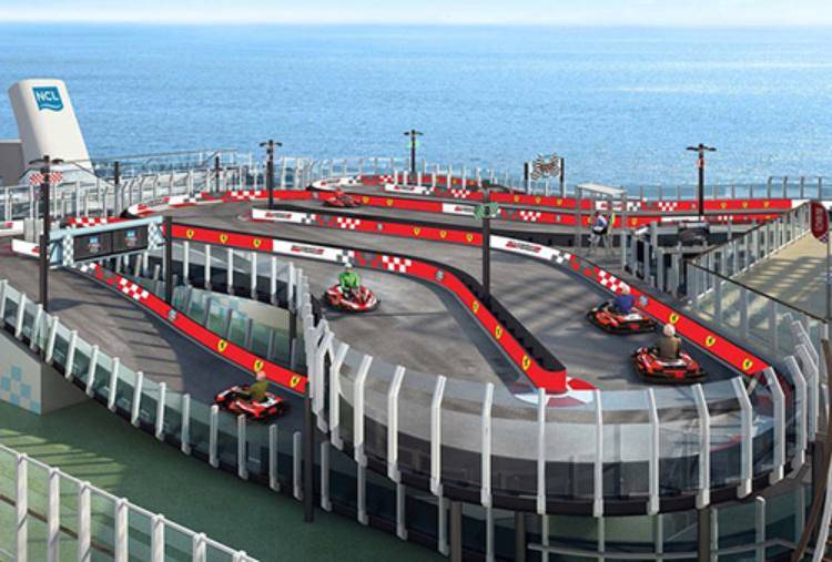 Pista kart Ferrari sulla nave