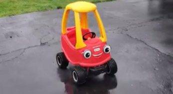 Cozy coupe modificata, un giocattolo da velocità autostradali (VIDEO)