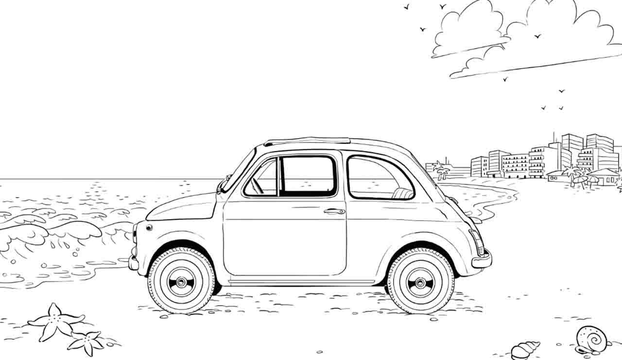 Fiat 500 da colorare