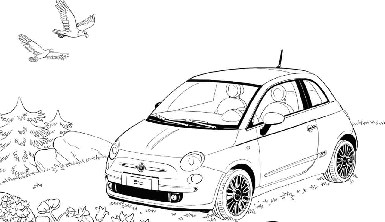 Fiat 500 da colorare