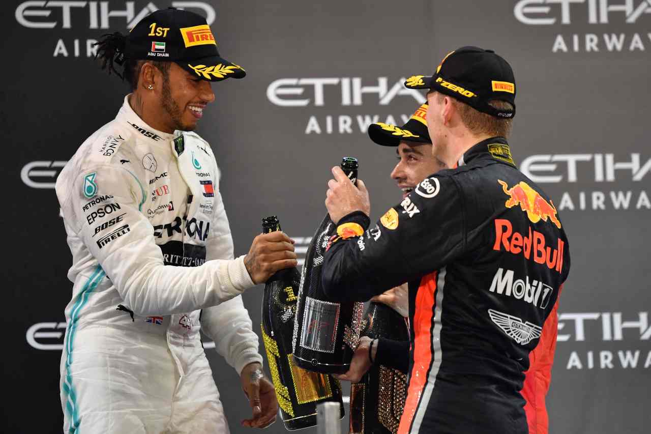 Hamilton Leclerc e Verstappen