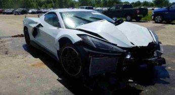 Chevrolet Corvette C8 danneggiata all’asta: sorprende il prezzo stimato