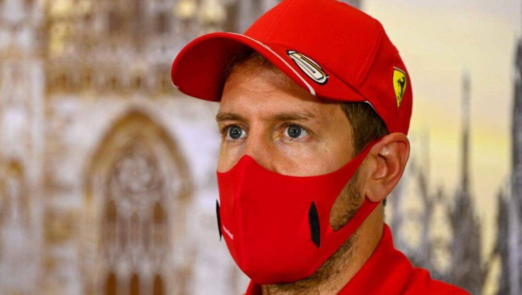 Sebastian Vettel Ferrari in the press conference