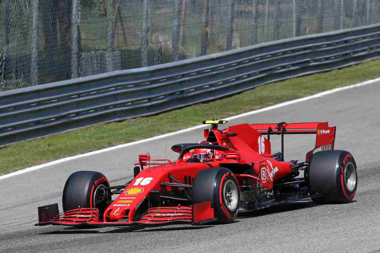 Charles Leclerc all'Autodromo per il GP Monza