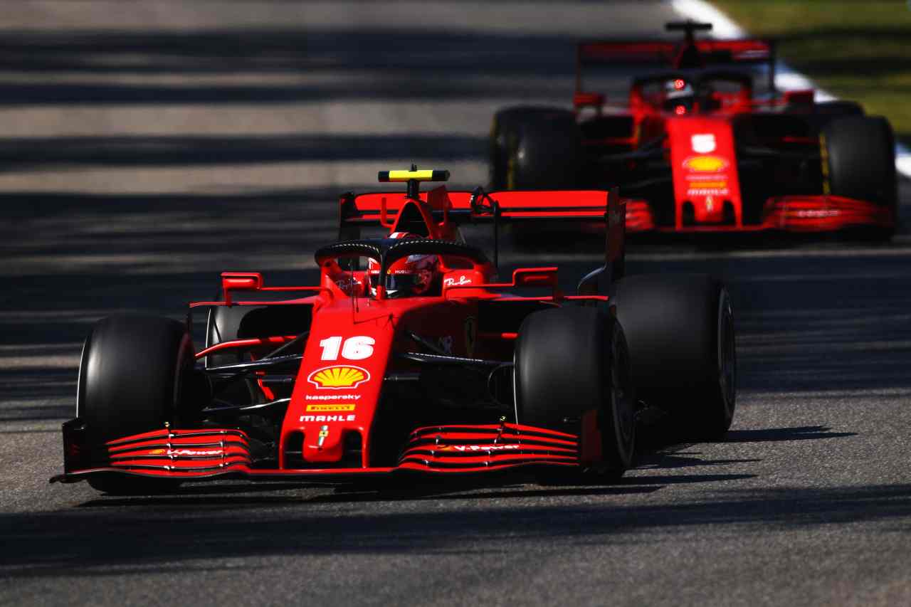 Charles Leclerc Sebastian Vettel Ferrari F1