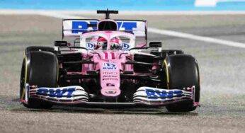 F1 GP Bahrain, la Racing Point di Perez prende a fuoco: il Video