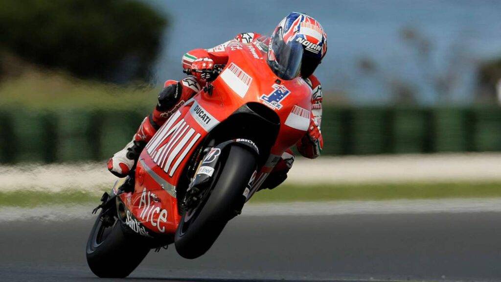 Casey Stoner sulla Ducati GP8 