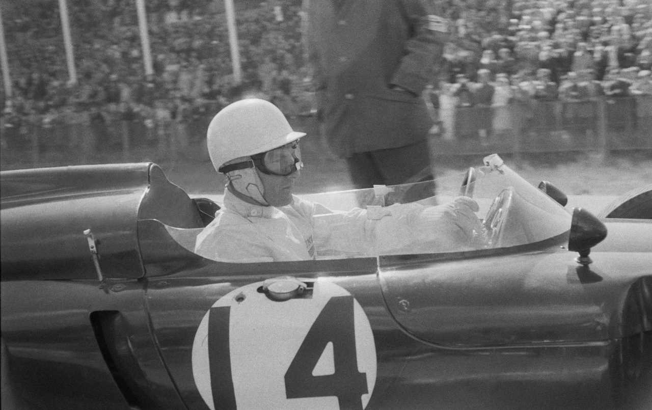 Stirling Moss. La sua ultima auto in corsa fu una Lotus 19 Monte Carlo (foto Getty)