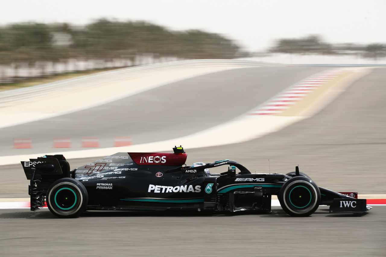 Bottas nei test 2021 (foto Getty)