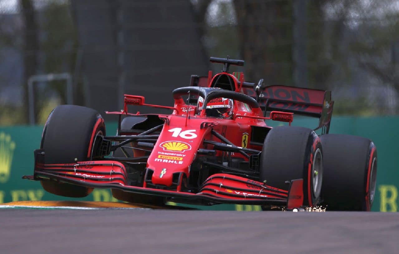 La Ferrari di LeClerc a Imola