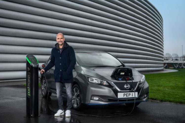 Pep Guardiola Nissan Leaf