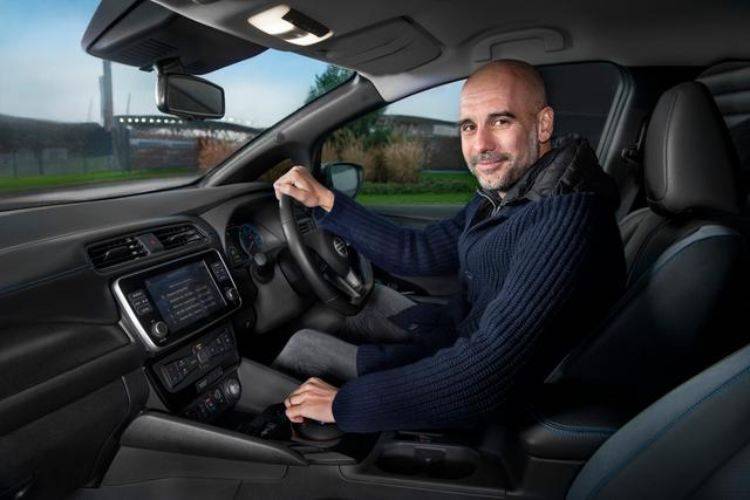 Pep Guardiola Nissan Leaf