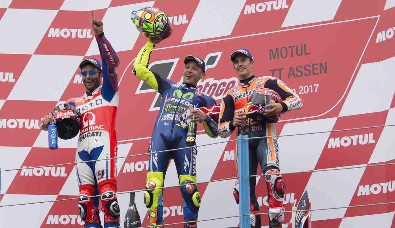 Rossi sul podio di Assen 2017