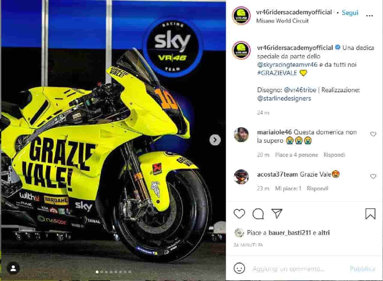 La moto speciale di Marini per Valentino Rossi