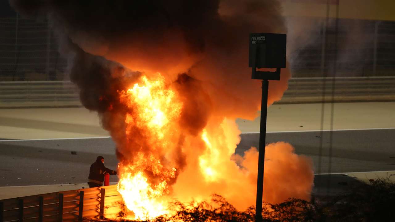 Incendio auto Grosjean