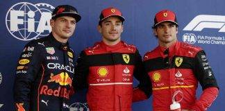 Leclerc con Sainz e Verstappen