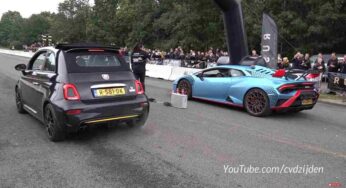 Lamborghini Huracan sfida 500 Abarth: il VIDEO da brividi ha un finale tutt’altro che scontato