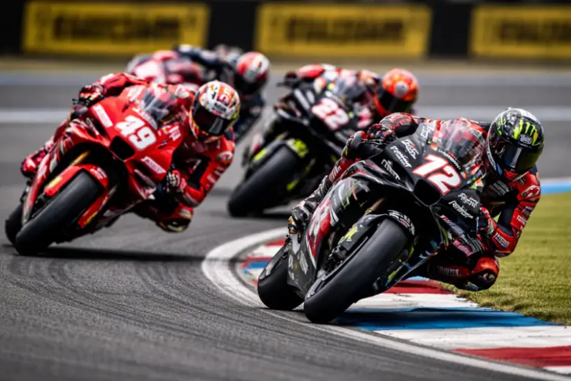 moto motogp in piega durante il gp thailandia sul circuito di buriram