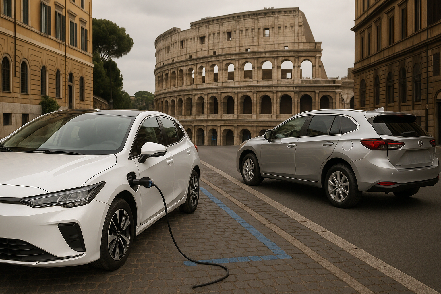Roma, ZTL e strisce blu: come cambiano le regole per elettriche e ibride dal 1° luglio 2026