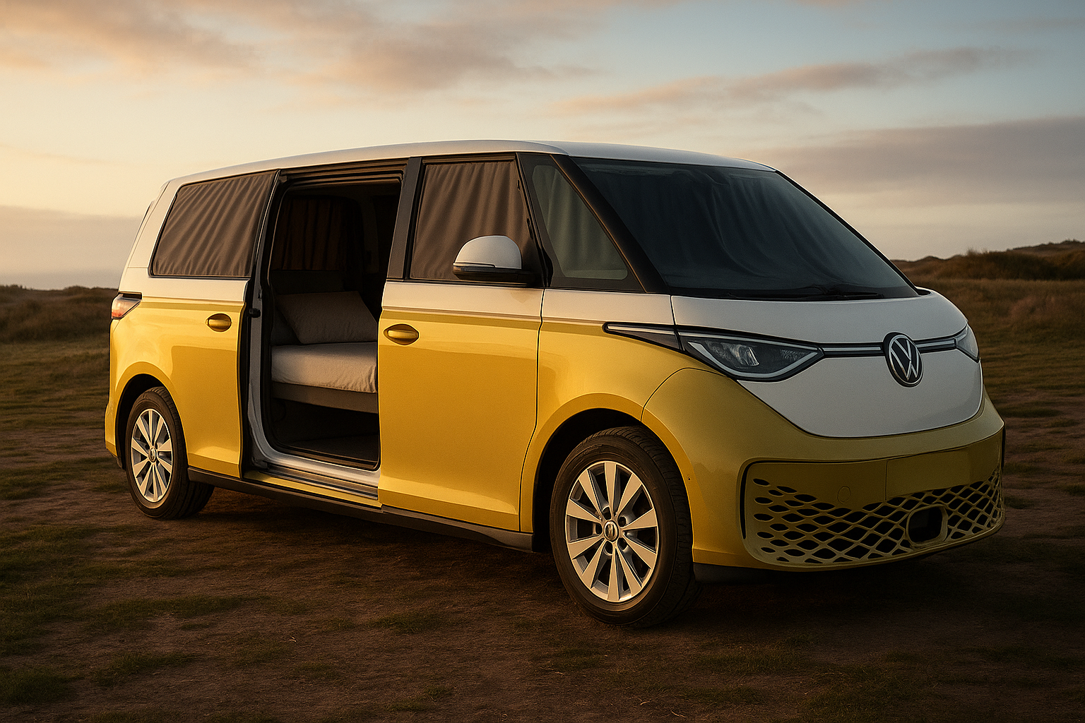 Volkswagen ID. Buzz Good Night: il van elettrico diventa micro-camper con letto e presa da 2.000 W
